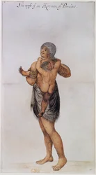 Femme indienne et bébé de Pomeiooc